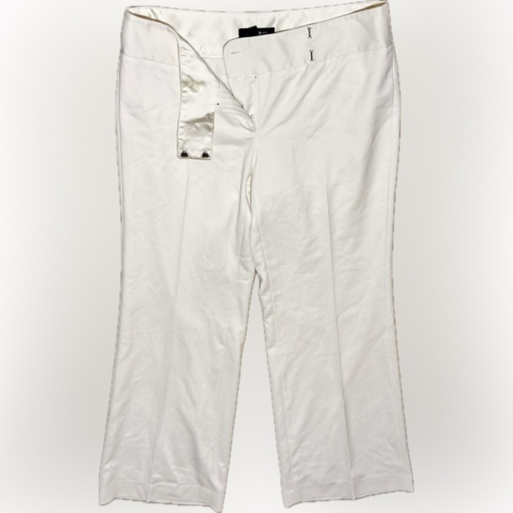 White House Black Market Legacy Flare Leg Beaded Closure Pants White 8R